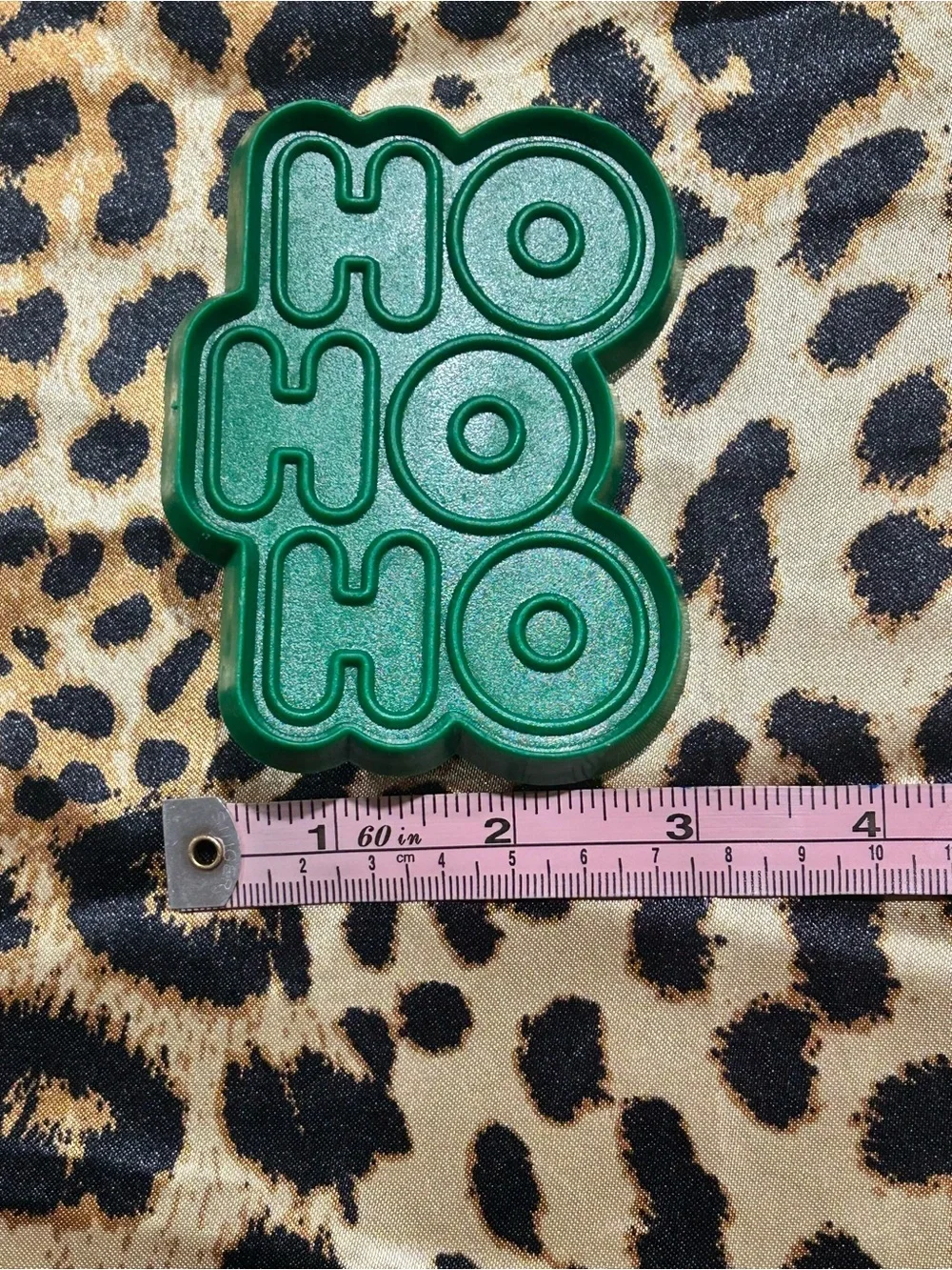 Vintage Hallmark Green Plastic “Ho Ho Ho” Christmas 3.5 inch Cookie Cutter